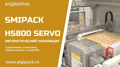 Групповая упаковка мороженого в коробке HS800 Servo