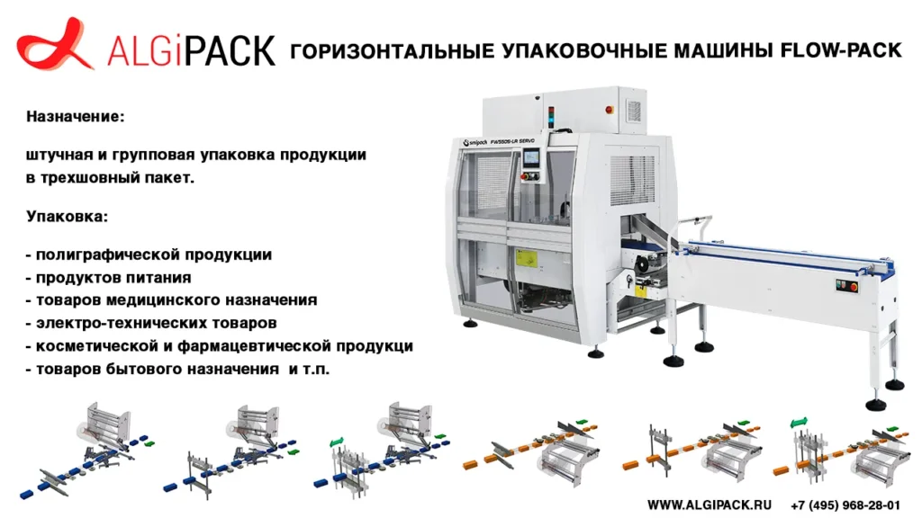 Алджипак продаем автоматические горизонтальные упаковочные машины flow-pack для упаковки продукции в трехшовный пакет